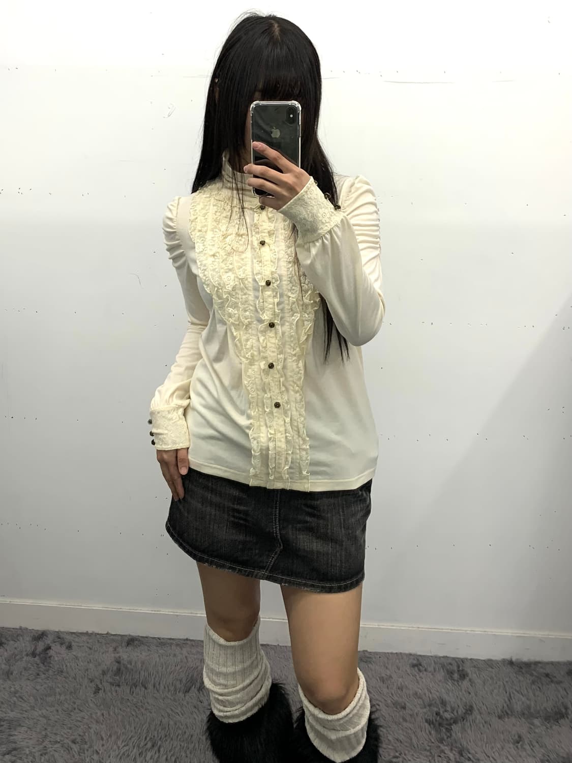 엑시즈팜 레이스 퍼프 탑 상품이미지2