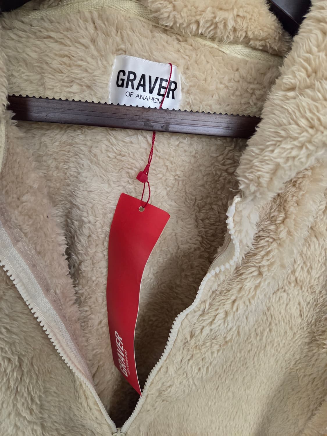 그레이버 스마일 뽀글이 후드집업 베이지 상품이미지2