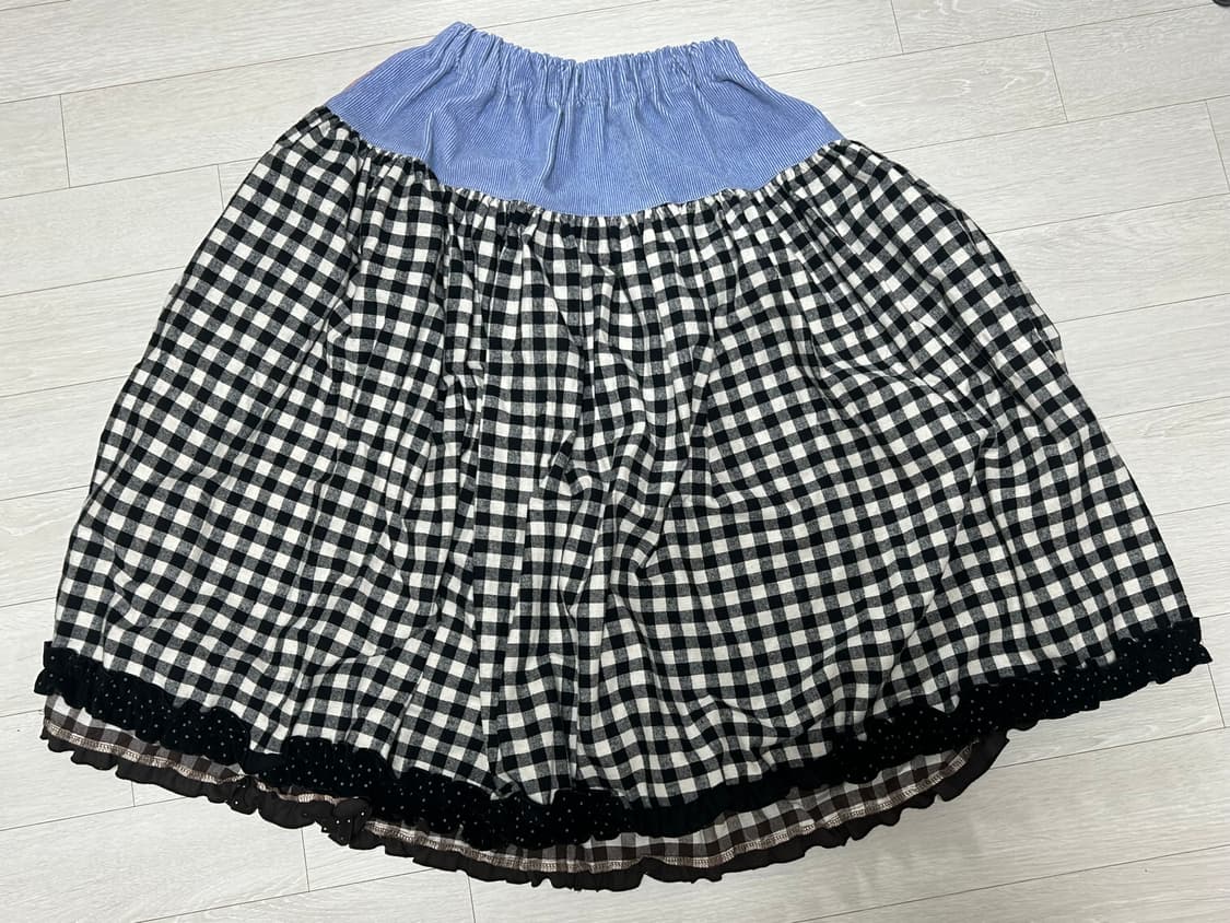 샤키리 브라우니깅엄체크스커트 상품이미지7