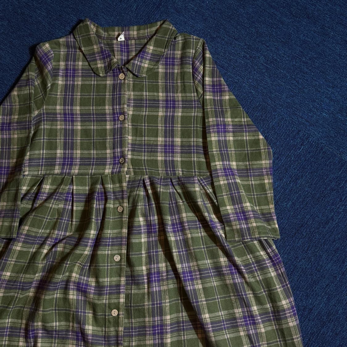 빈티지 체크 셔츠 원피스 상품이미지2