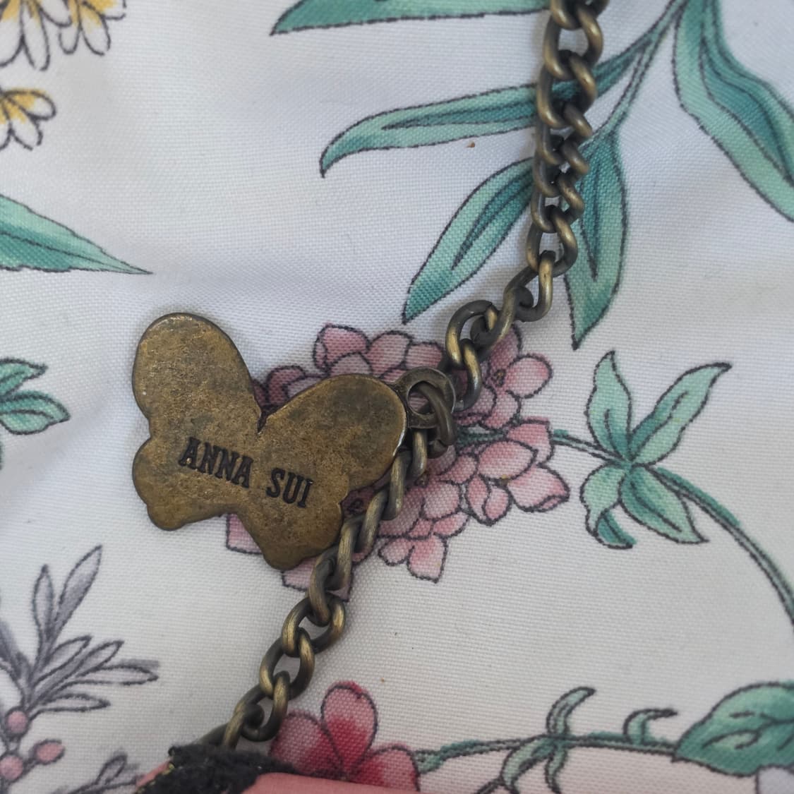 ANNA SUI 고전 일본빈티지 핑크 로즈 나비 파티백 상품이미지3