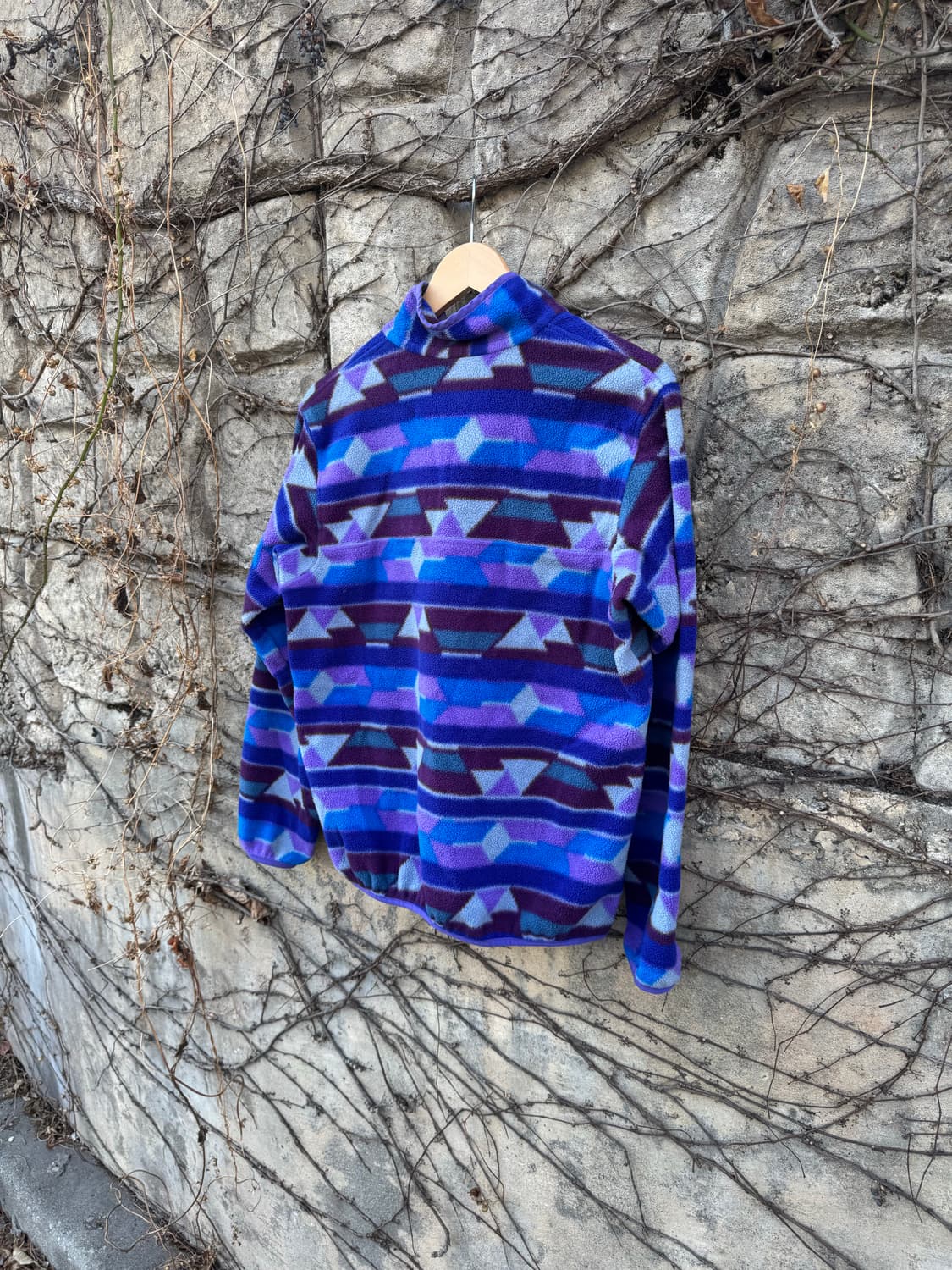 파타고니아 빈티지 14년도 퍼플 아즈텍 신칠라 풀오버 플리스 스냅티 상품이미지4