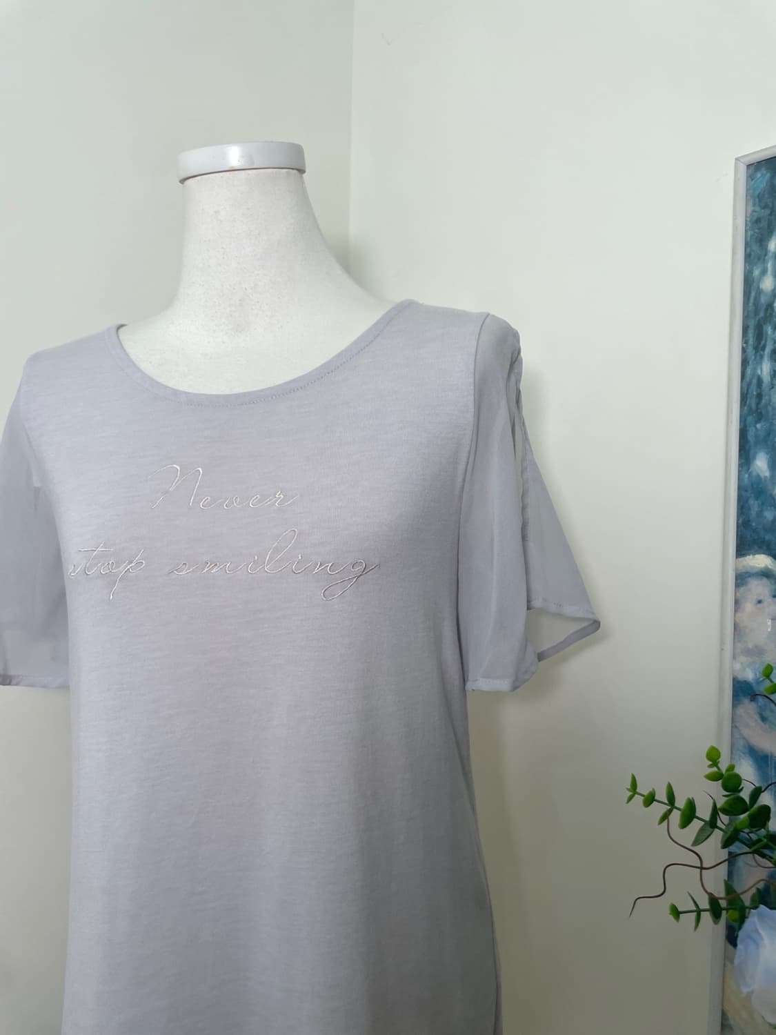 CECIL MCBEE bluegray lettering slit slee 상품이미지7
