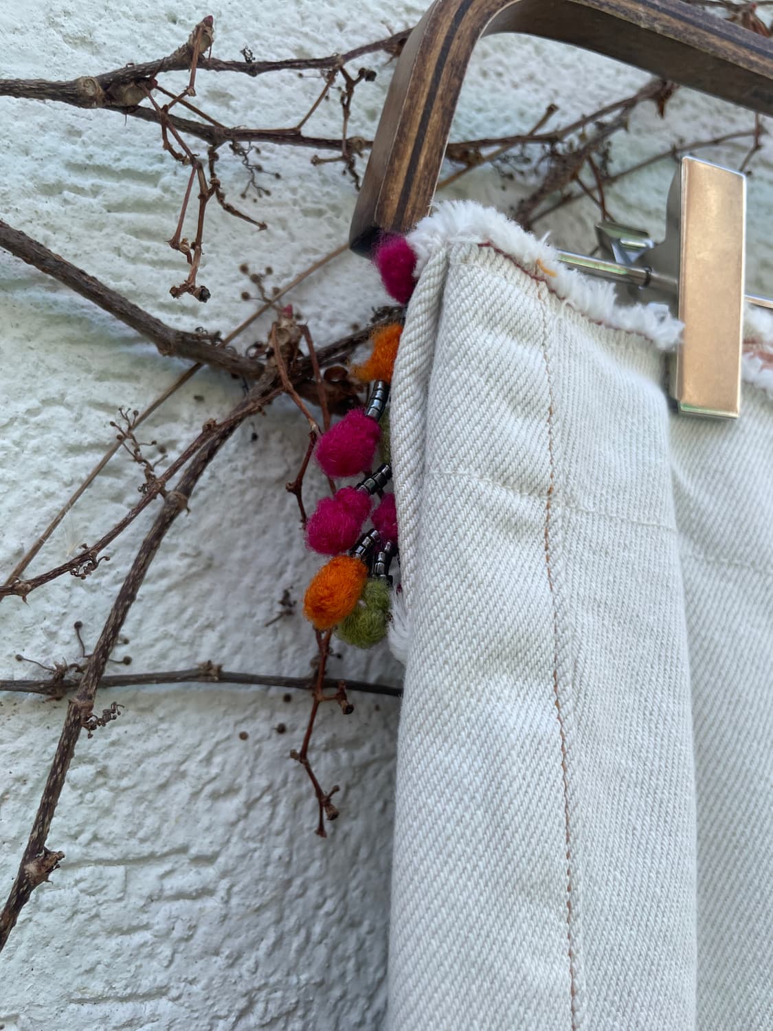 (정품)45R 인디고 자수 세미 와이드 워크팬츠 상품이미지5