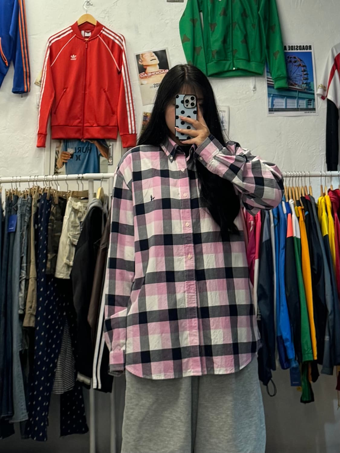 아메리칸 빈티지 포레스트 캠프 핑크 체크 셔츠 XXXL 상품이미지2