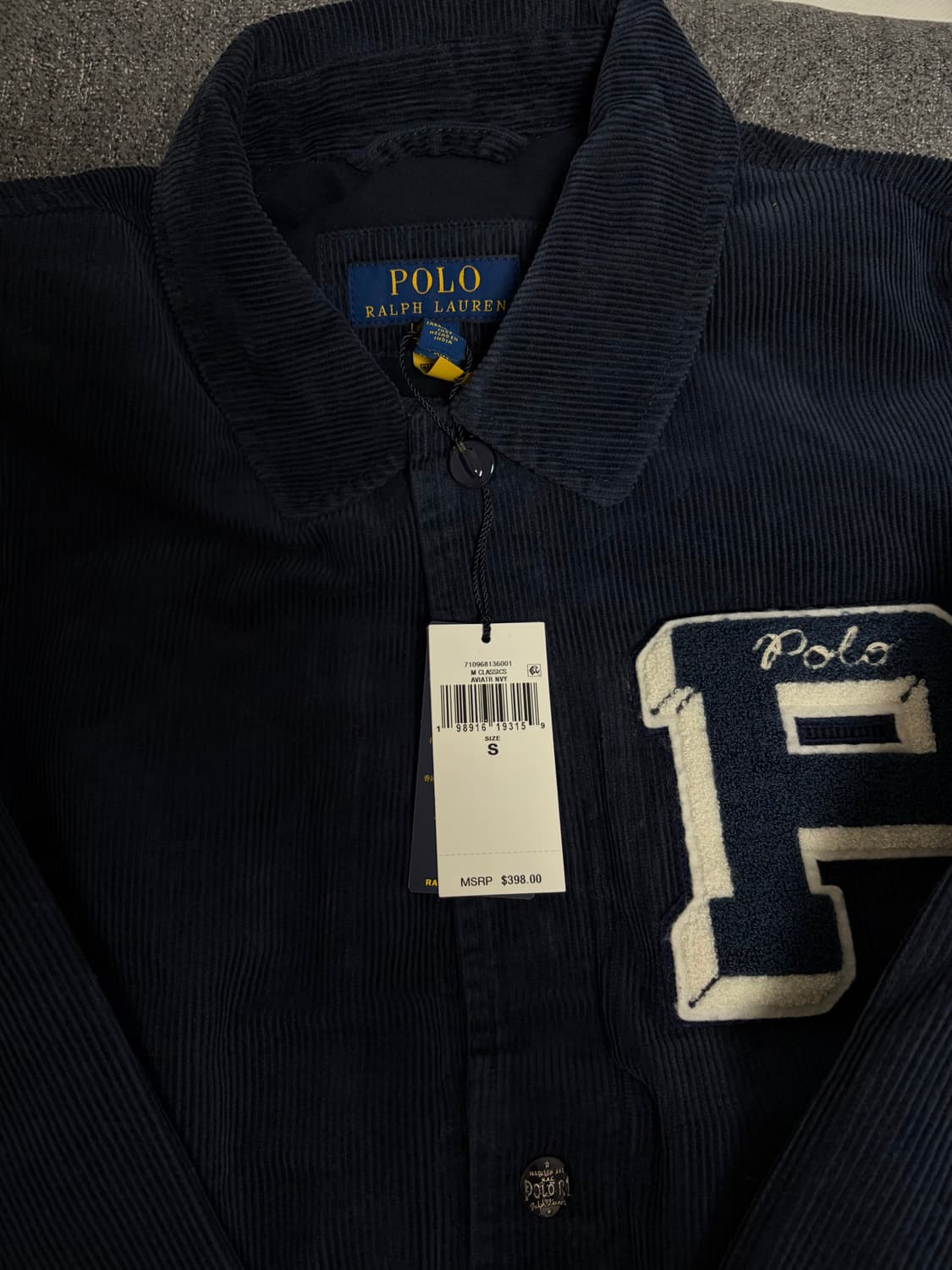 폴로 레터맨 코듀로이 바시티 S 새상품 판매합니다 상품이미지3