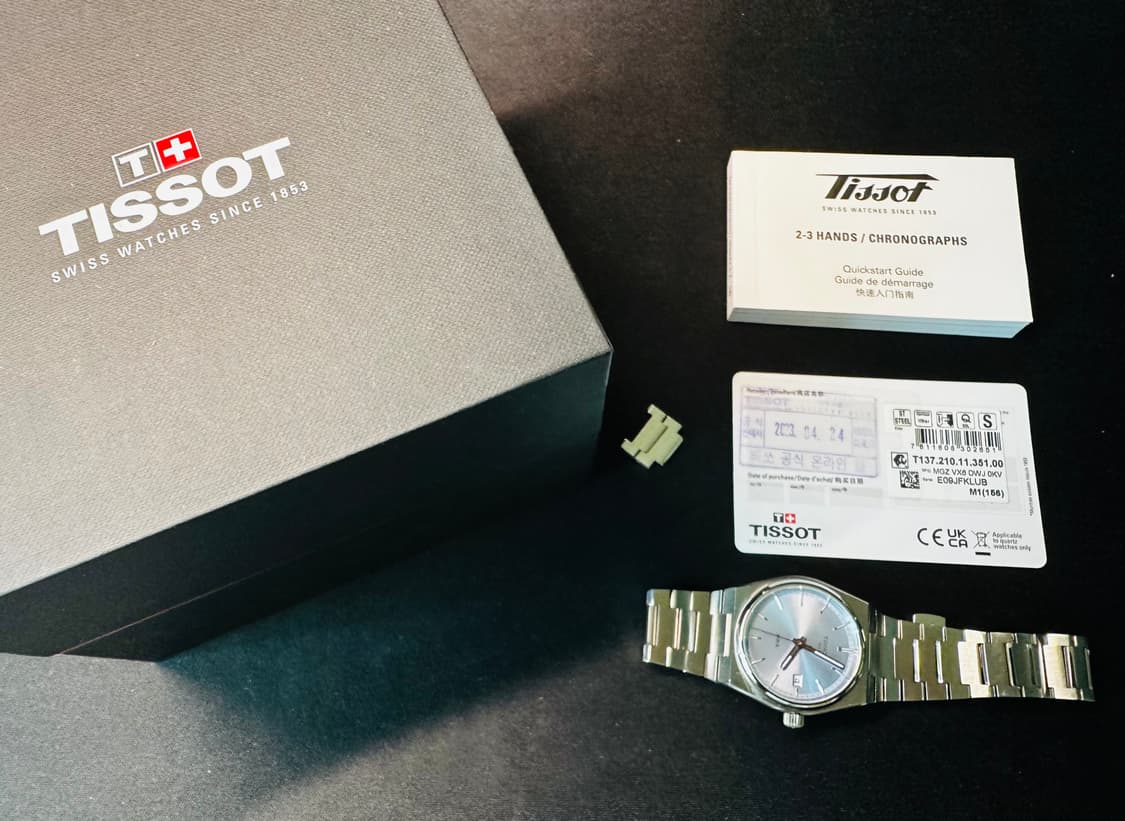 티쏘 PRX 35mm 아이스블루 쿼츠 시계 판매 상품이미지4