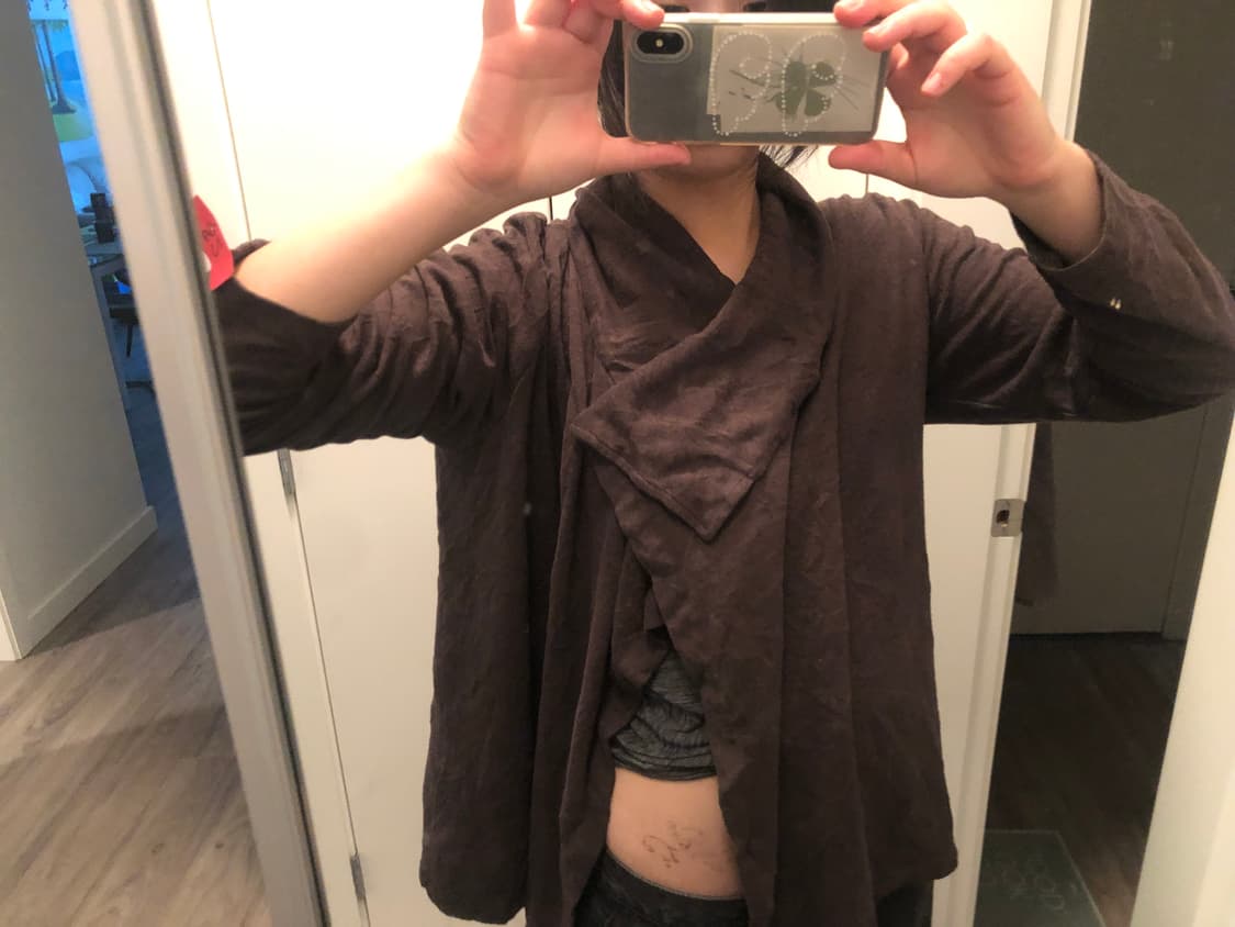 드레이프 랩 언발란스 가디건 상품이미지1