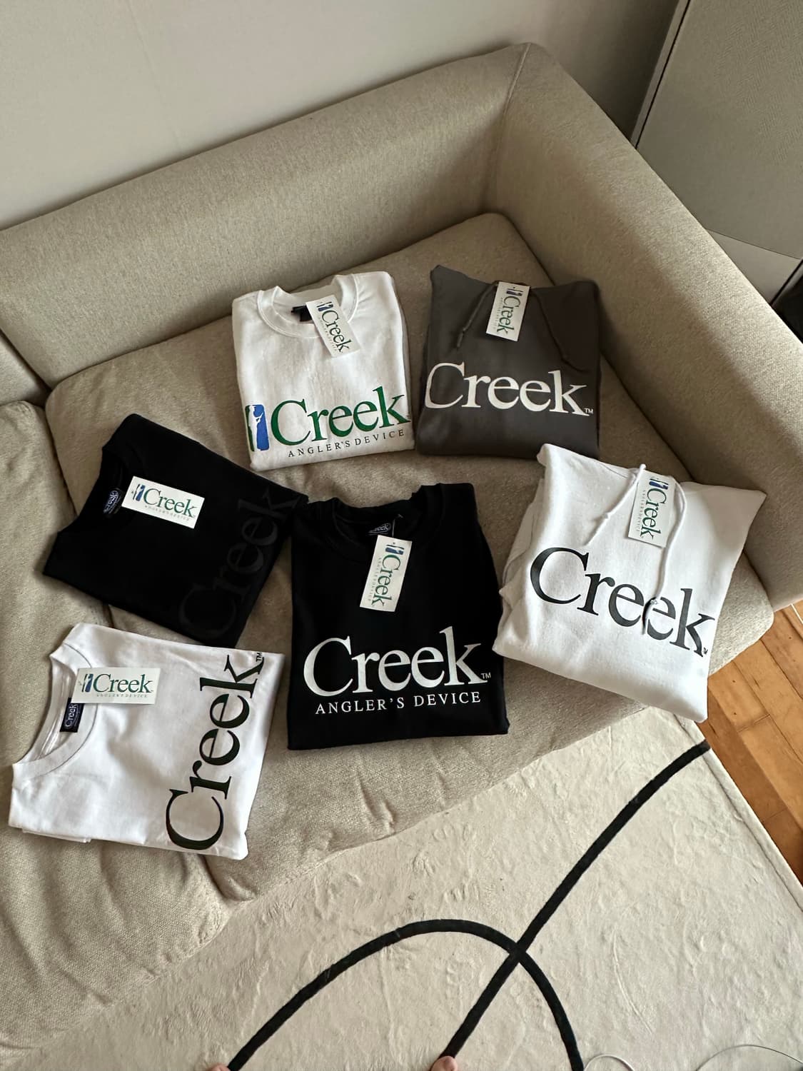 Creek Anglers Device 크릭 맨투맨 XL 새상품 화이트 상품이미지4