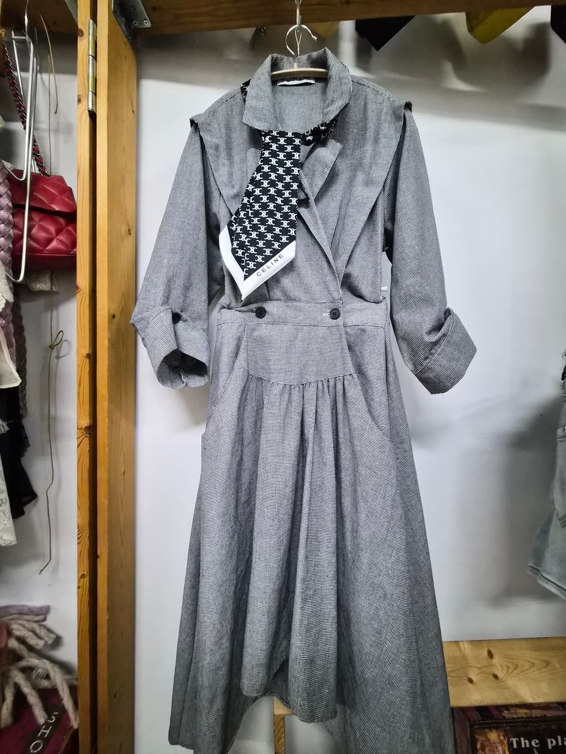 고방체크  플레어 원피스 상품이미지3