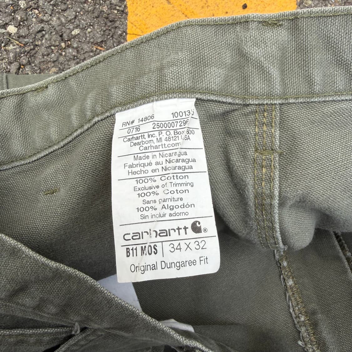 칼하트 B11 Mos 싱글니 카펜터 34x32 상품이미지10
