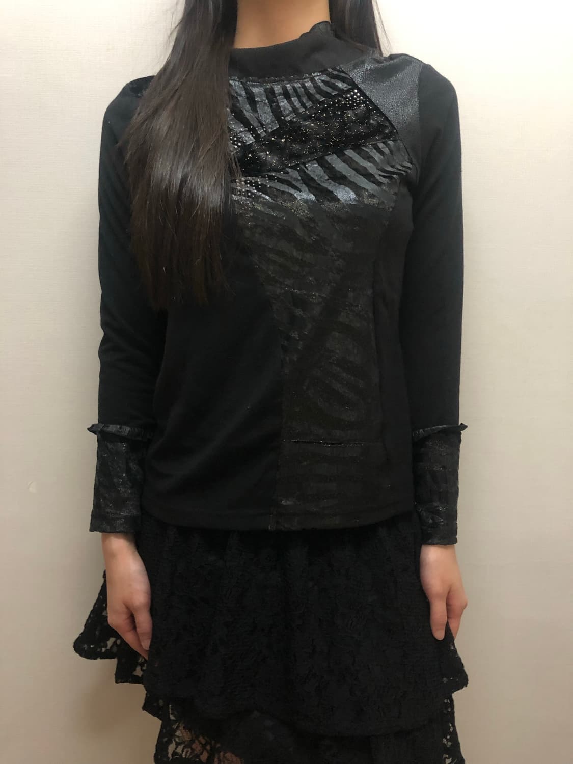 빈티지 블랙 오리엔탈 탑 상품이미지2