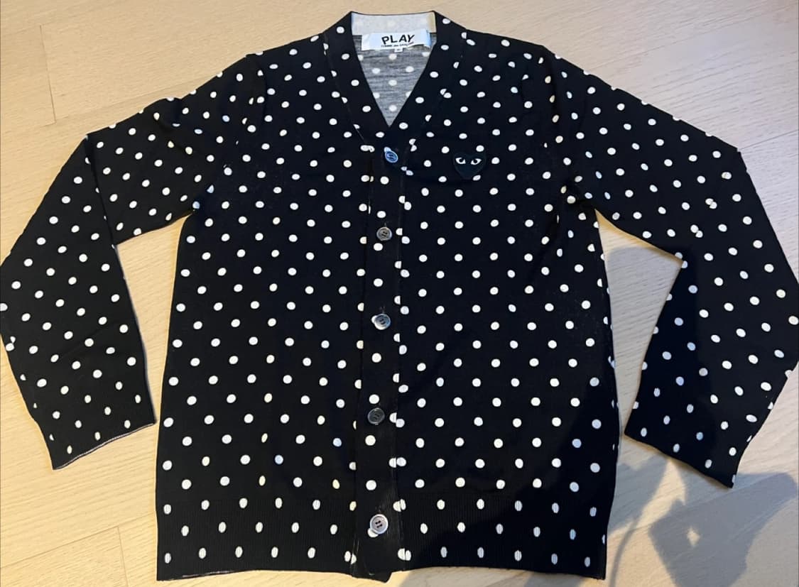 꼼데가르송 플레이 도트 가디건 블랙 S  상품이미지1