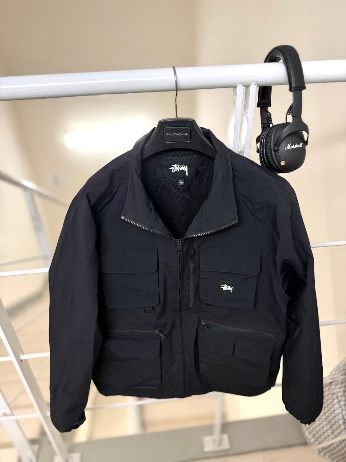 스투시 [민트급.정품] 자켓 (시세 32만) 유틸리티 바람막이 쉘 L  상품이미지4