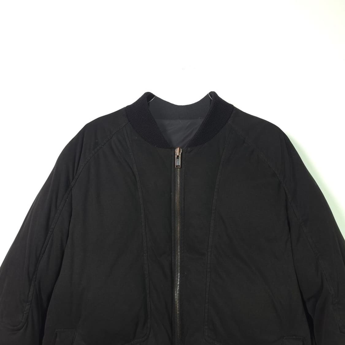 시스템 옴므 블랙 시그니처 숏패딩 항공점퍼 XL 상품이미지3