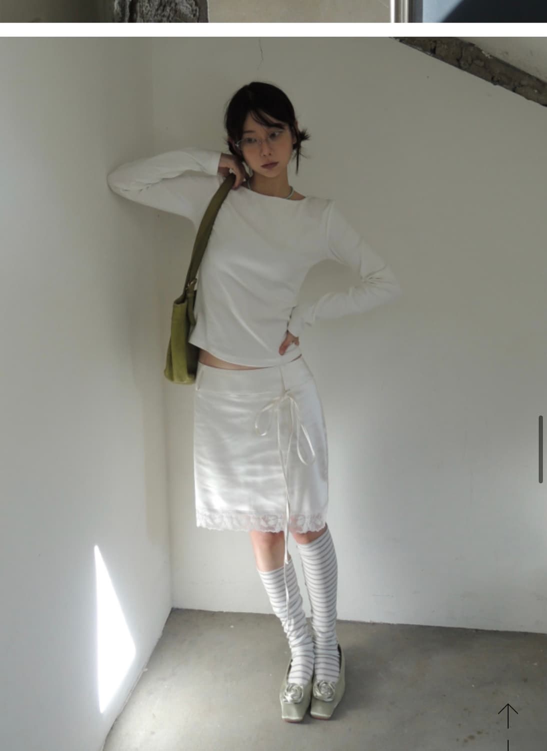 포트레이트서울 오키드 레이스 미디 새틴 스커트 s 상품이미지2