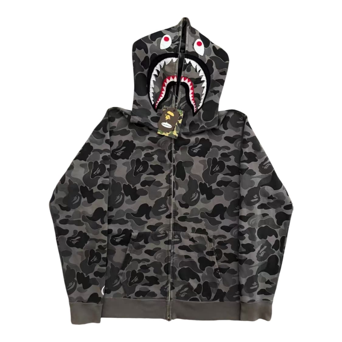 [ 2XL ] 베이프 흑계 샤크 후드집업 택비닐포함 상품이미지2
