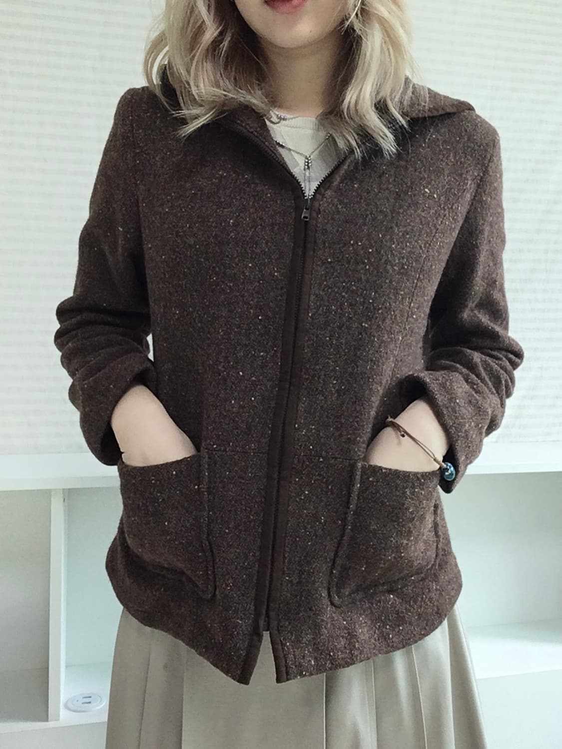 jpn vintage brown bokashi hood zip-up ja 상품이미지3