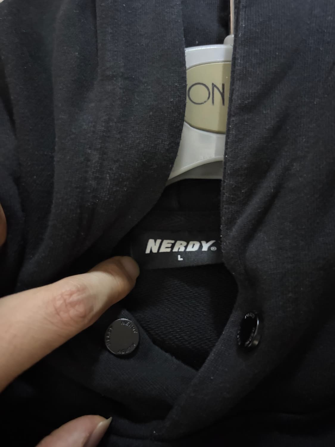 널디 레터링 풀오버 후디 블랙 L 상품이미지2