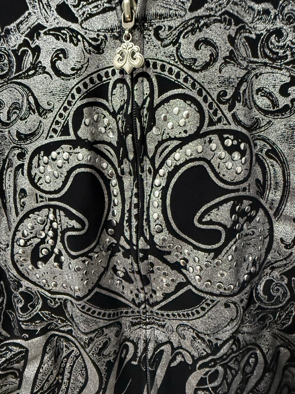 Dereon 프린팅 실버 큐빅디테일 후드집업 상품이미지2