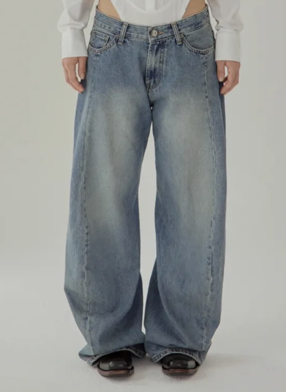 효키 벌룬 핀턱 데님 새상품 s 상품이미지1