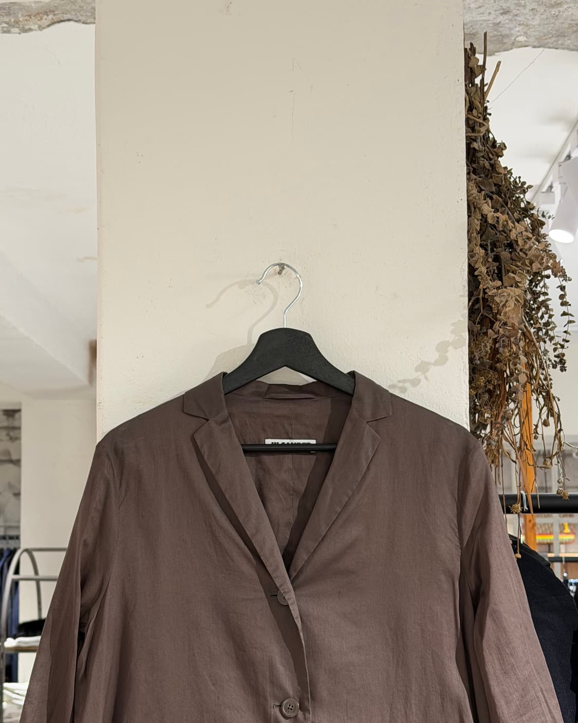 질샌더 브라운 코튼 루즈 스트레이트 핏 코트 상품이미지4