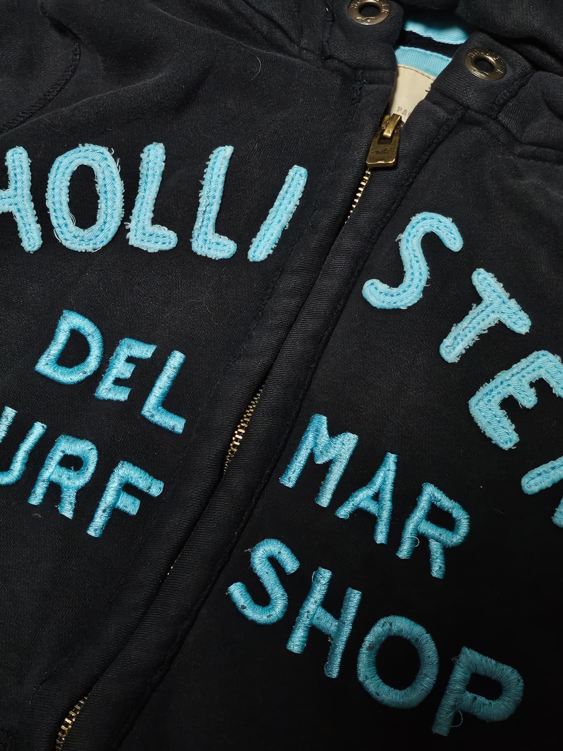 홀리스터 핀터깔 y2k 자수 후드집업 블랙 S 상품이미지2