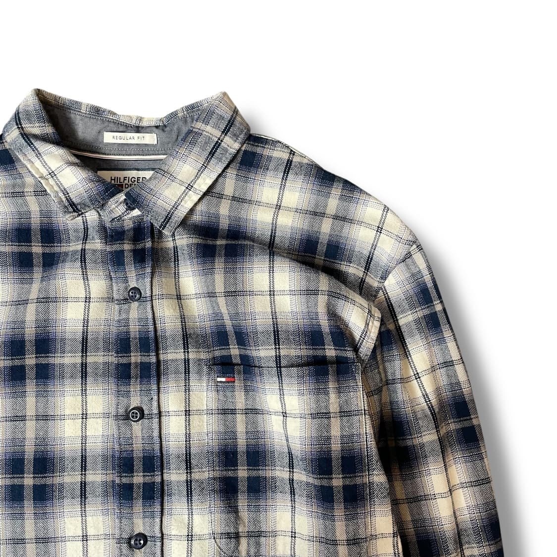 타미힐피거 블루 체크 레귤러핏 L 상품이미지3