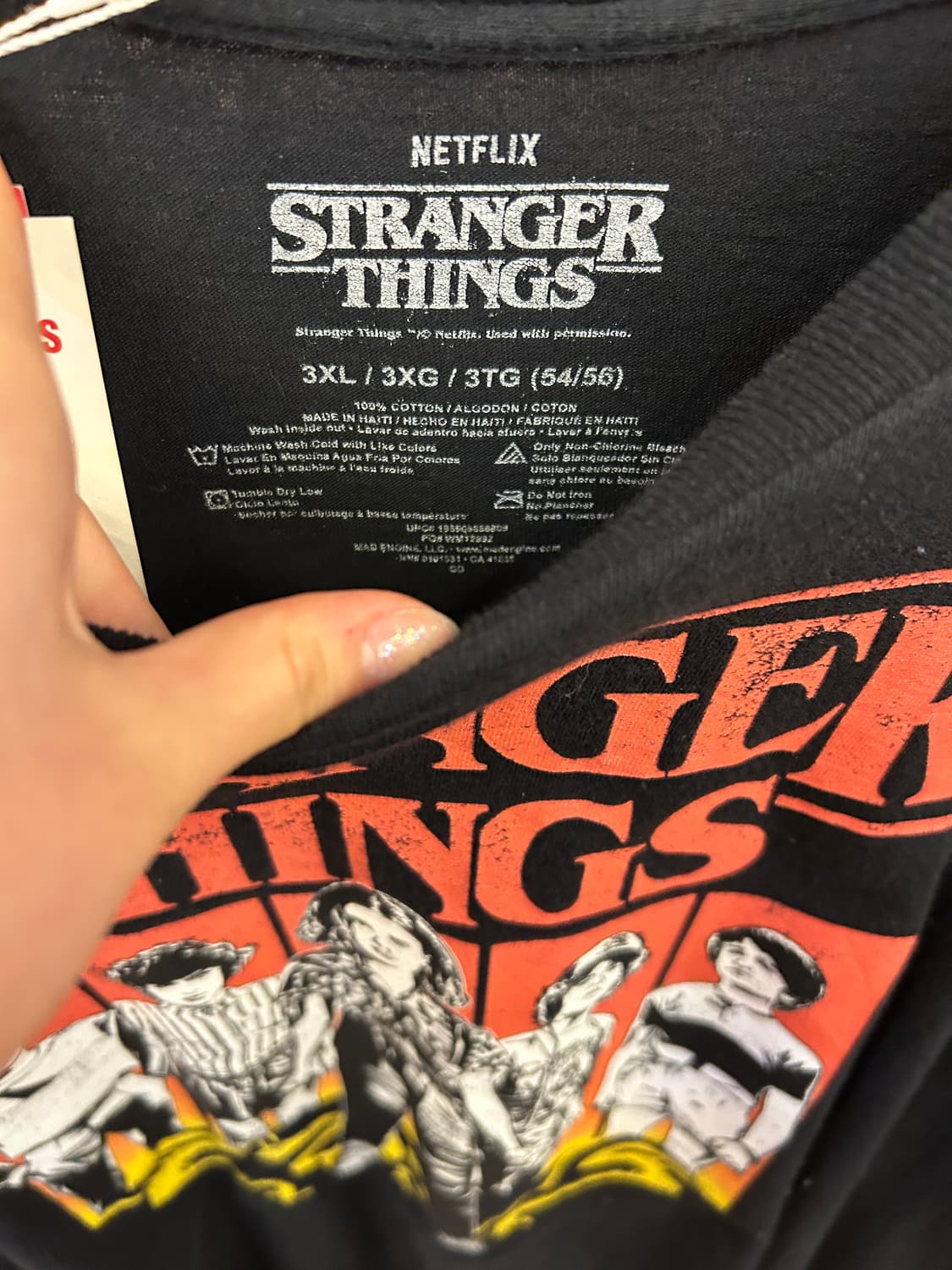 Netflix Stranger Things 캐릭터 그래픽 반팔 티셔츠 상품이미지3