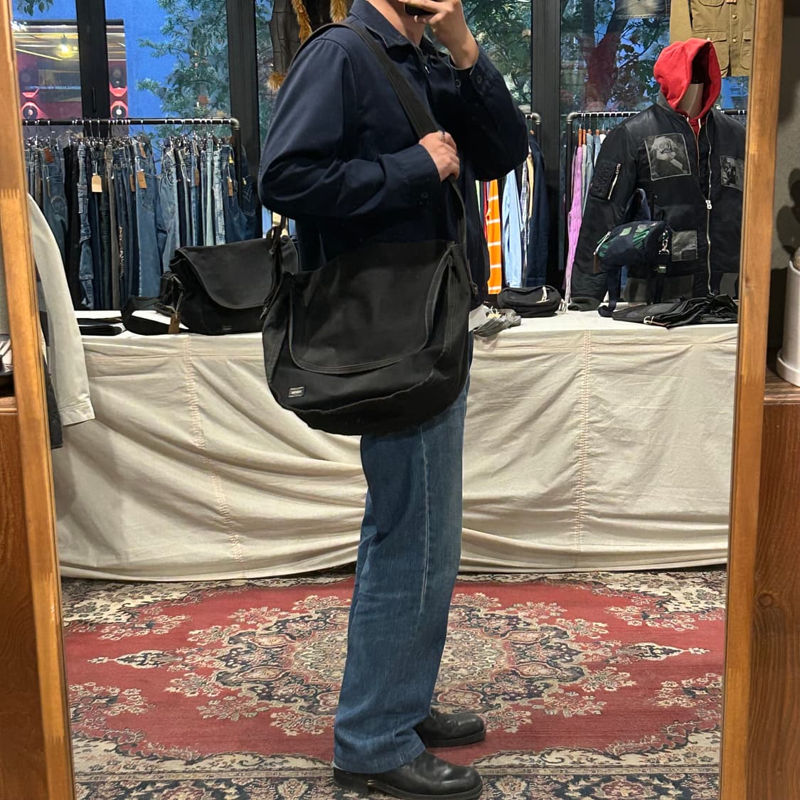 요시다 포터 스테인 블랙 메신저백 가방 숄더백 크로스백 W33 상품이미지10