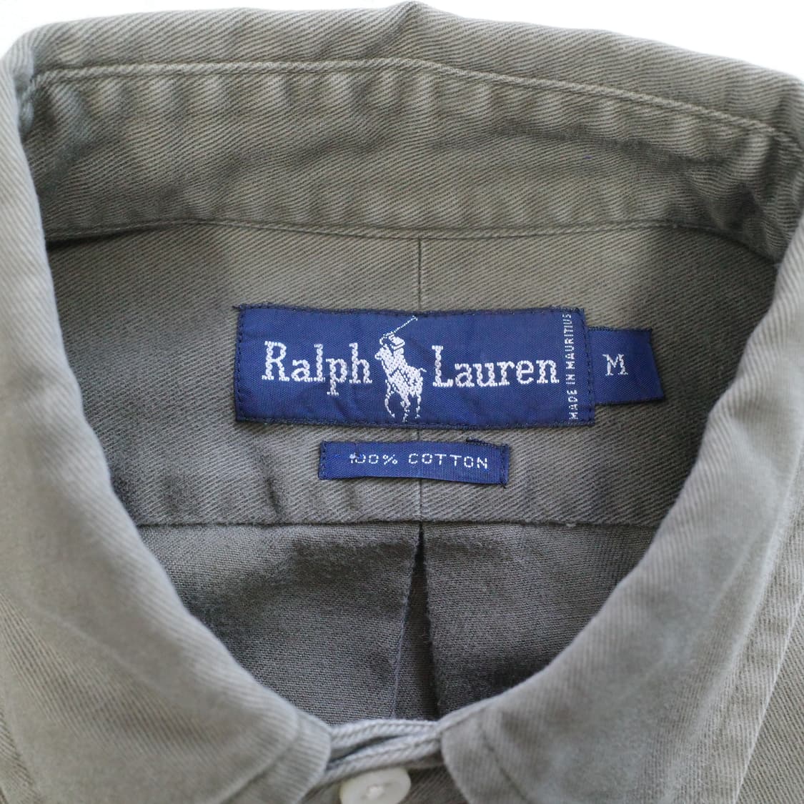 90s 폴로 랄프로렌 클래식핏 코튼 셔츠 M 카키 상품이미지5