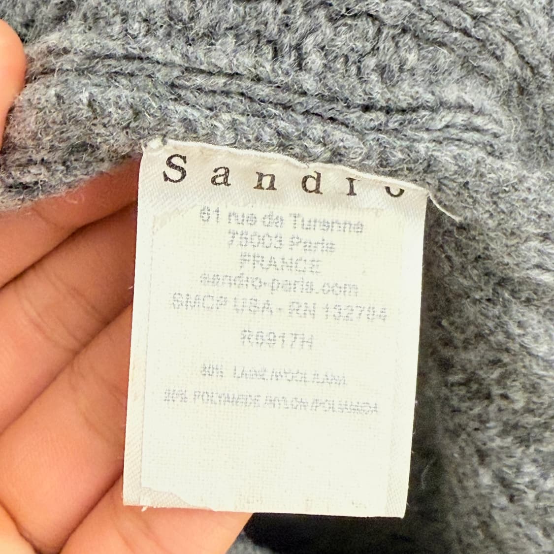 산드로 케이블 니트 원피스 그레이 (2) 상품이미지3