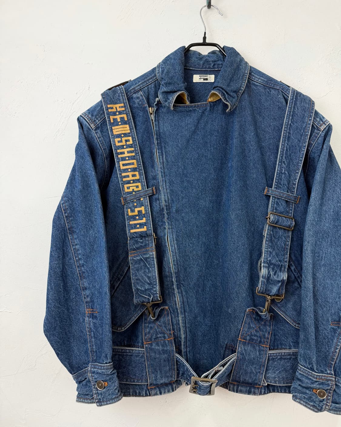 80s KENSHO ABE 본디지 데님 봄버 상품이미지2