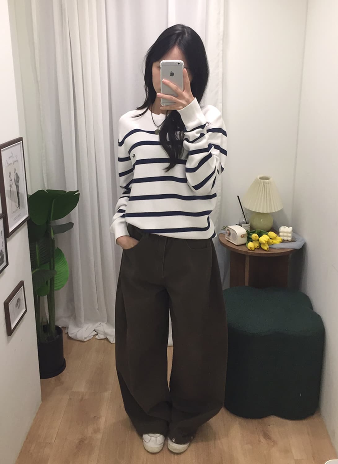 공용 라코스테 단가라 니트 95 상품이미지1