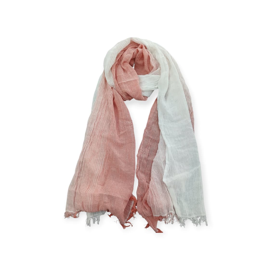 모리걸 살구&화이트 투톤 스카프 상품이미지1