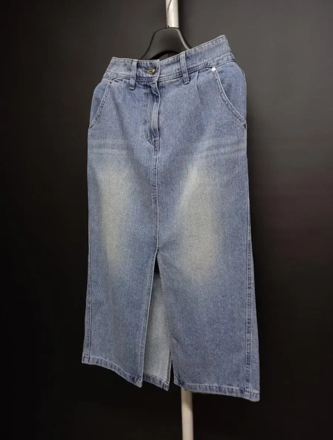 TIME 타임 워시드 데님 롱 스커트 33.44 상품이미지3