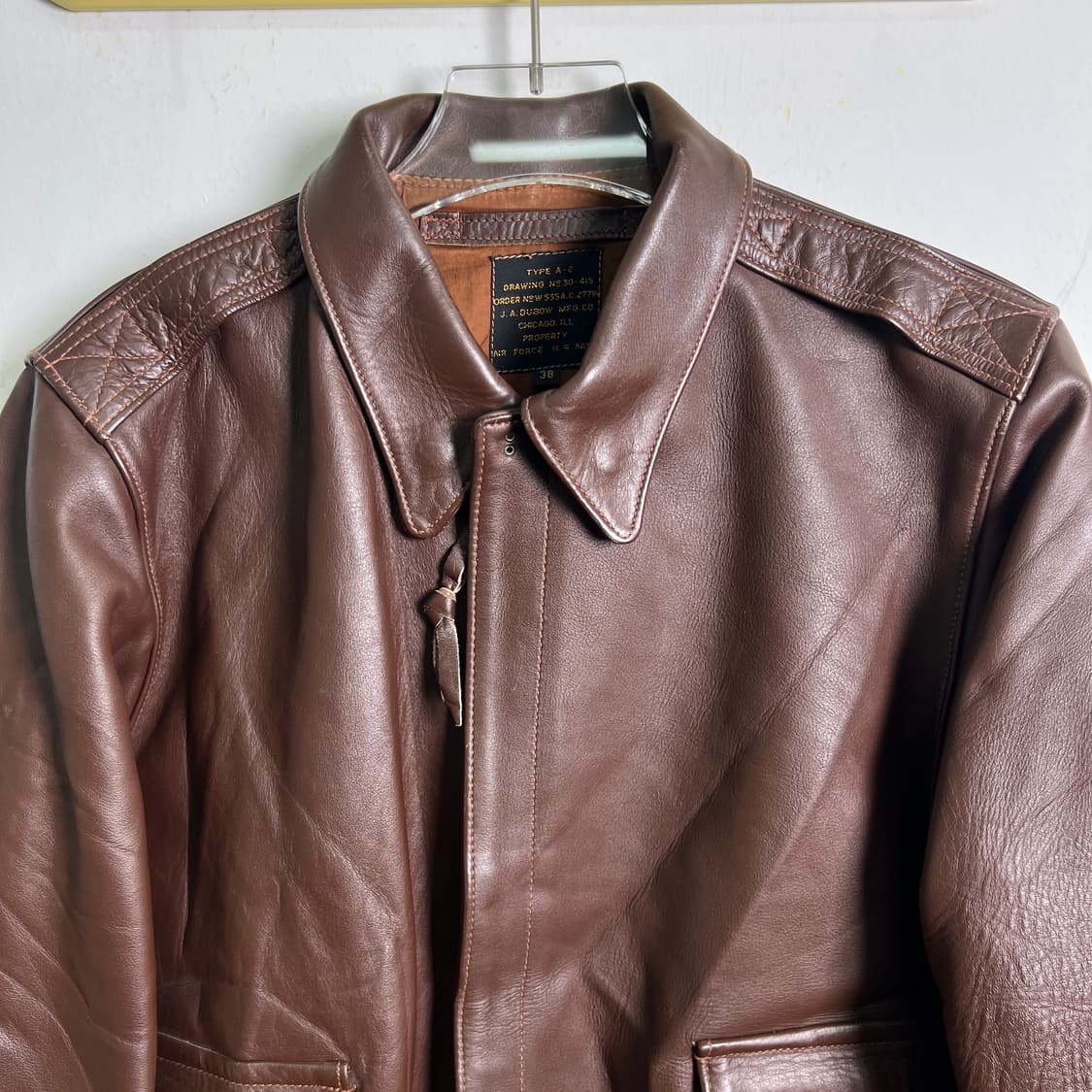 J.A. Dubow 복각 A-2 레더 플라이트 자켓 38 상품이미지4