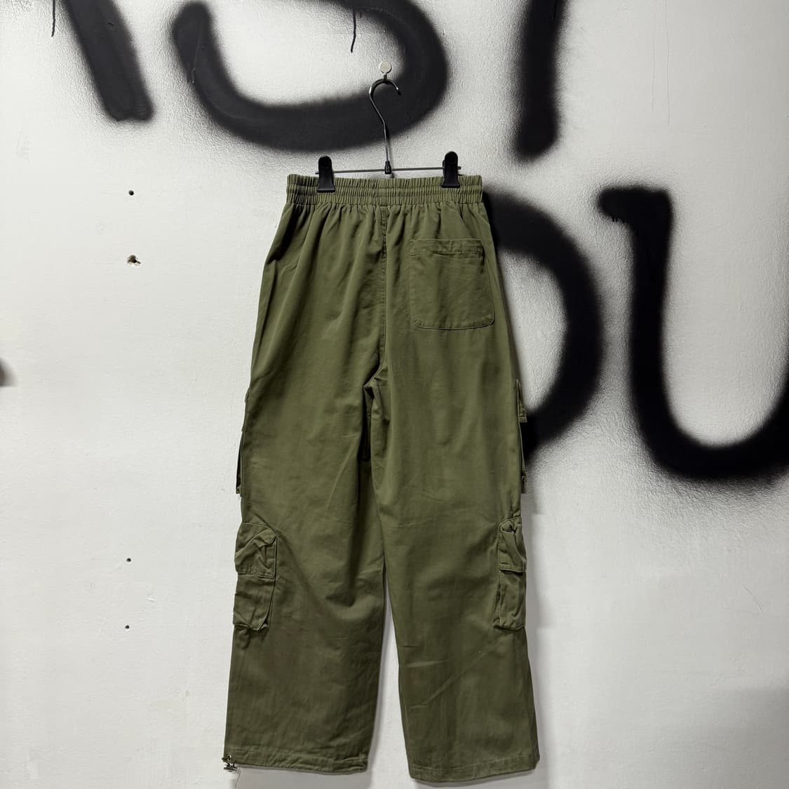 VTG 빈티지 멀티포켓 밴딩 와이드 카고 팬츠 카키 상품이미지2