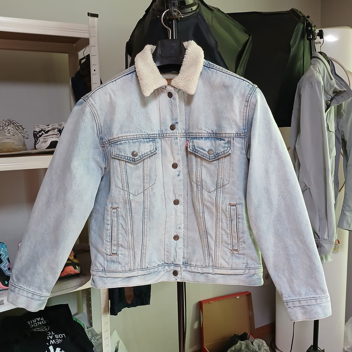 levis 리바이스 미키마우스 양털 쉐르파 데님 자켓 연청 청자켓 상품이미지3