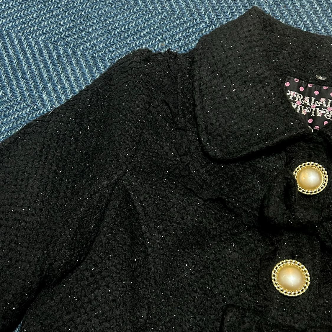 Tralala 트랄라라 리본 은색 글리터 자켓 상품이미지3