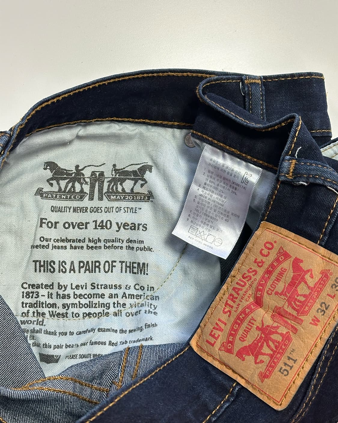 리바이스 511 생지 데님 팬츠 상품이미지4