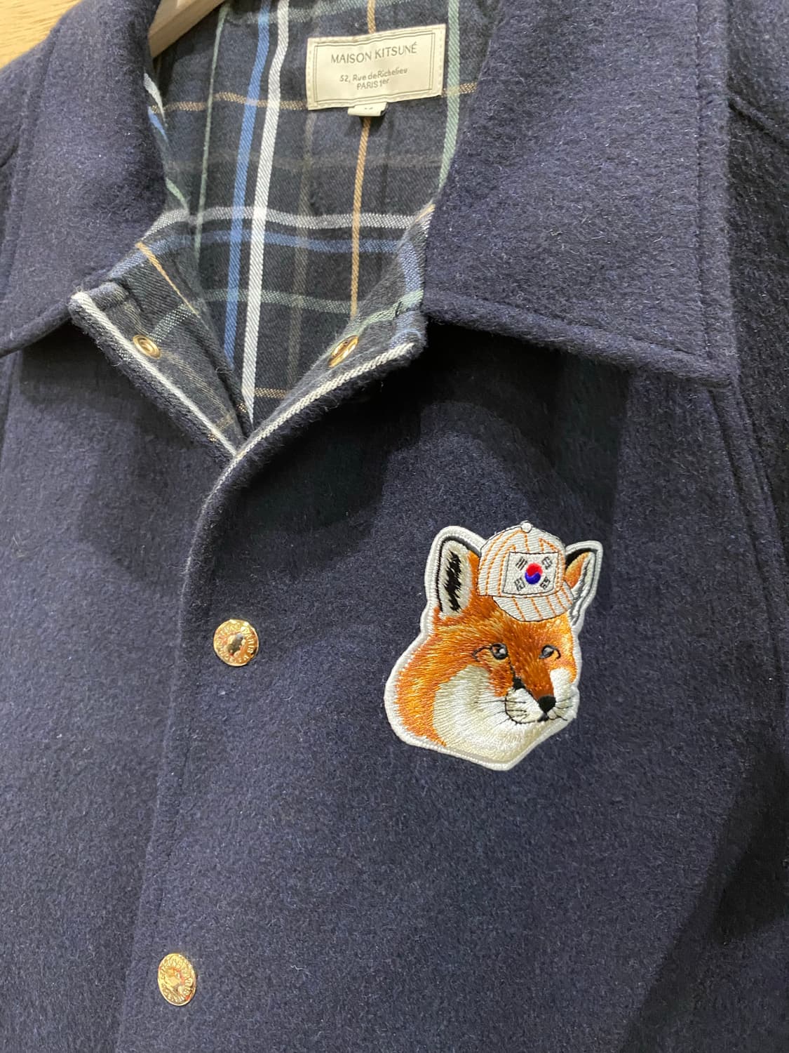 메종키츠네 네이비 야구 점퍼 M 상품이미지4