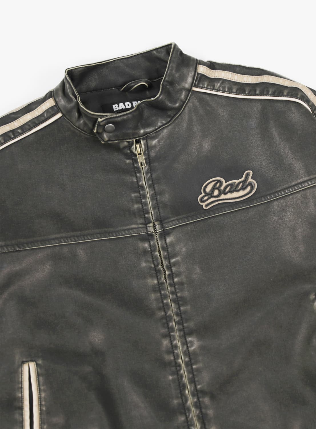 [새상품]배드블러드 빌리 올드이펙트 레더자켓 카키/블랙 M 상품이미지3