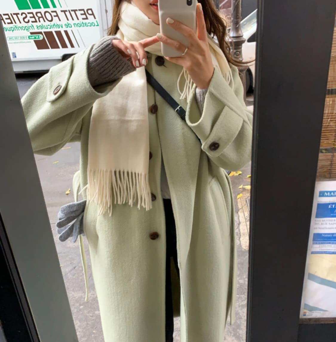 원로그 메론 핸드메이드 롱 코트 상품이미지1