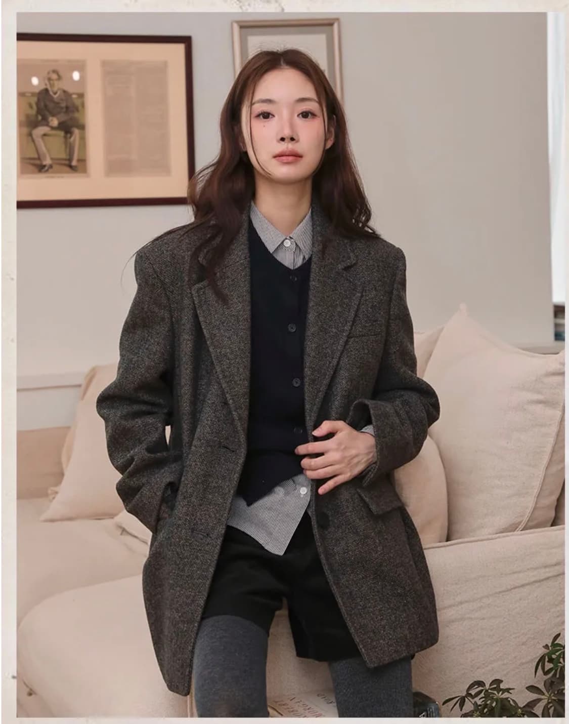 미쏘 테일러드 오버핏 울자켓 블랙 M 사이즈 상품이미지1