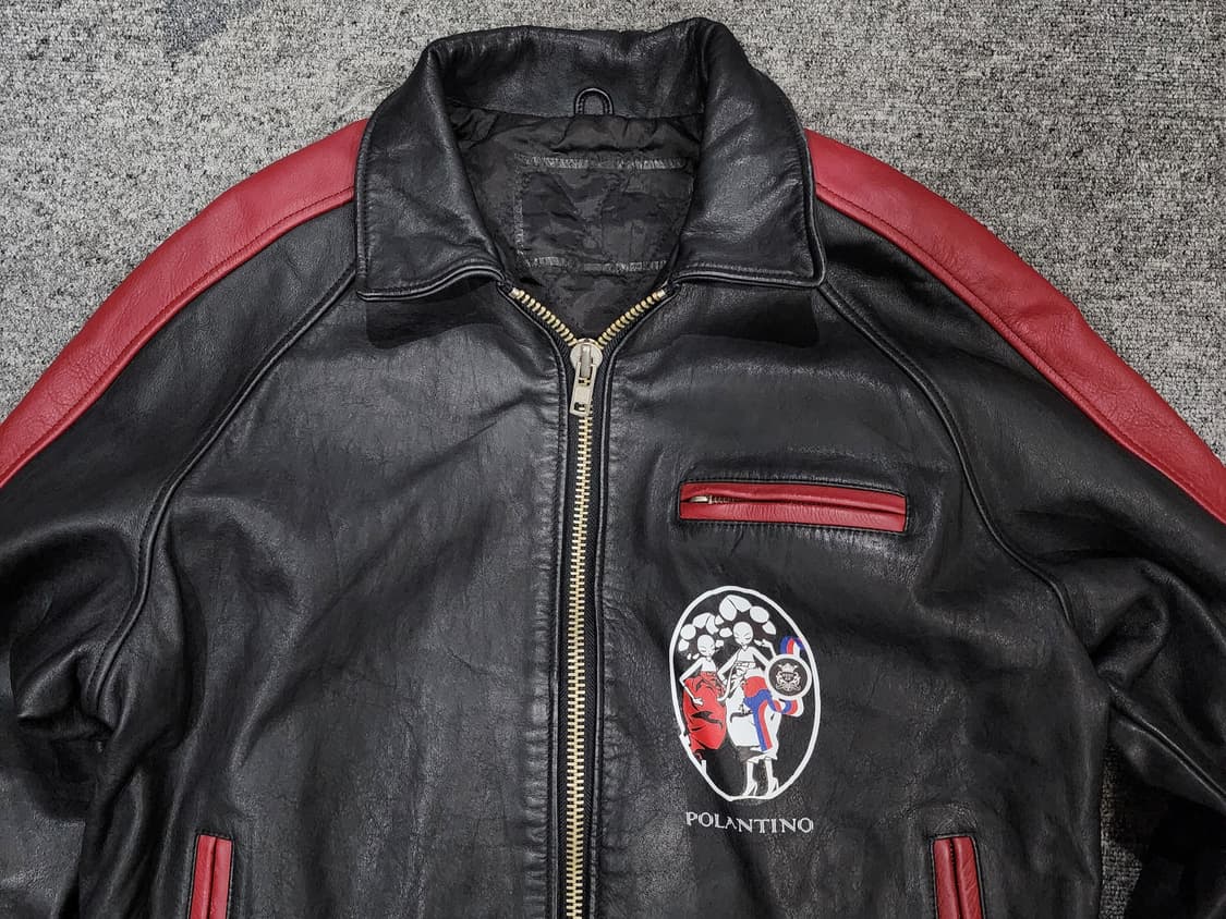 Bugle boy 빈티지 그래피티 소 가죽 자켓 레더 자켓 상품이미지5