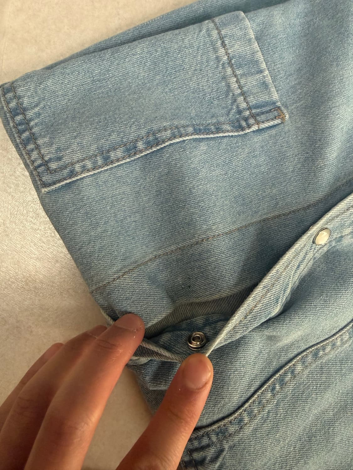 아이앱 스튜디오 데님 셔츠 블루 상품이미지3