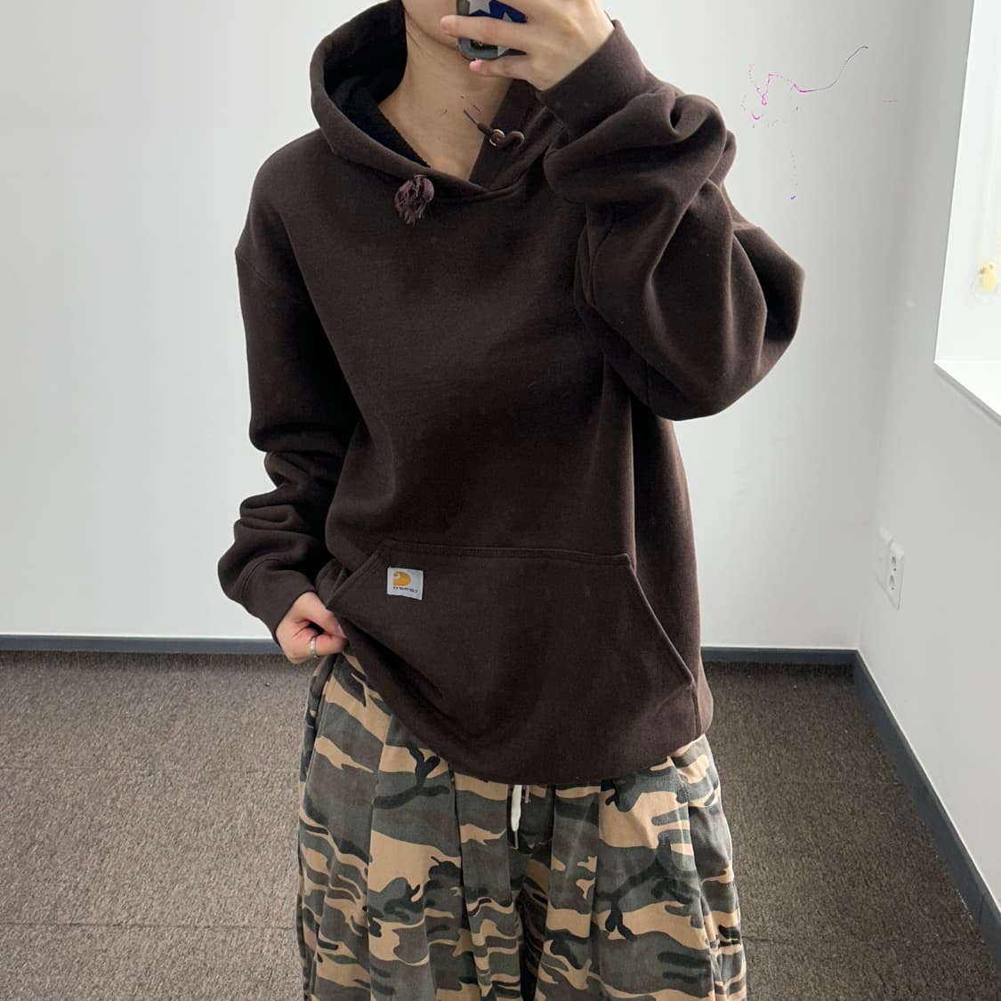 Carhartt 칼하트 오리지널 핏 브라운 후드티 상품이미지1