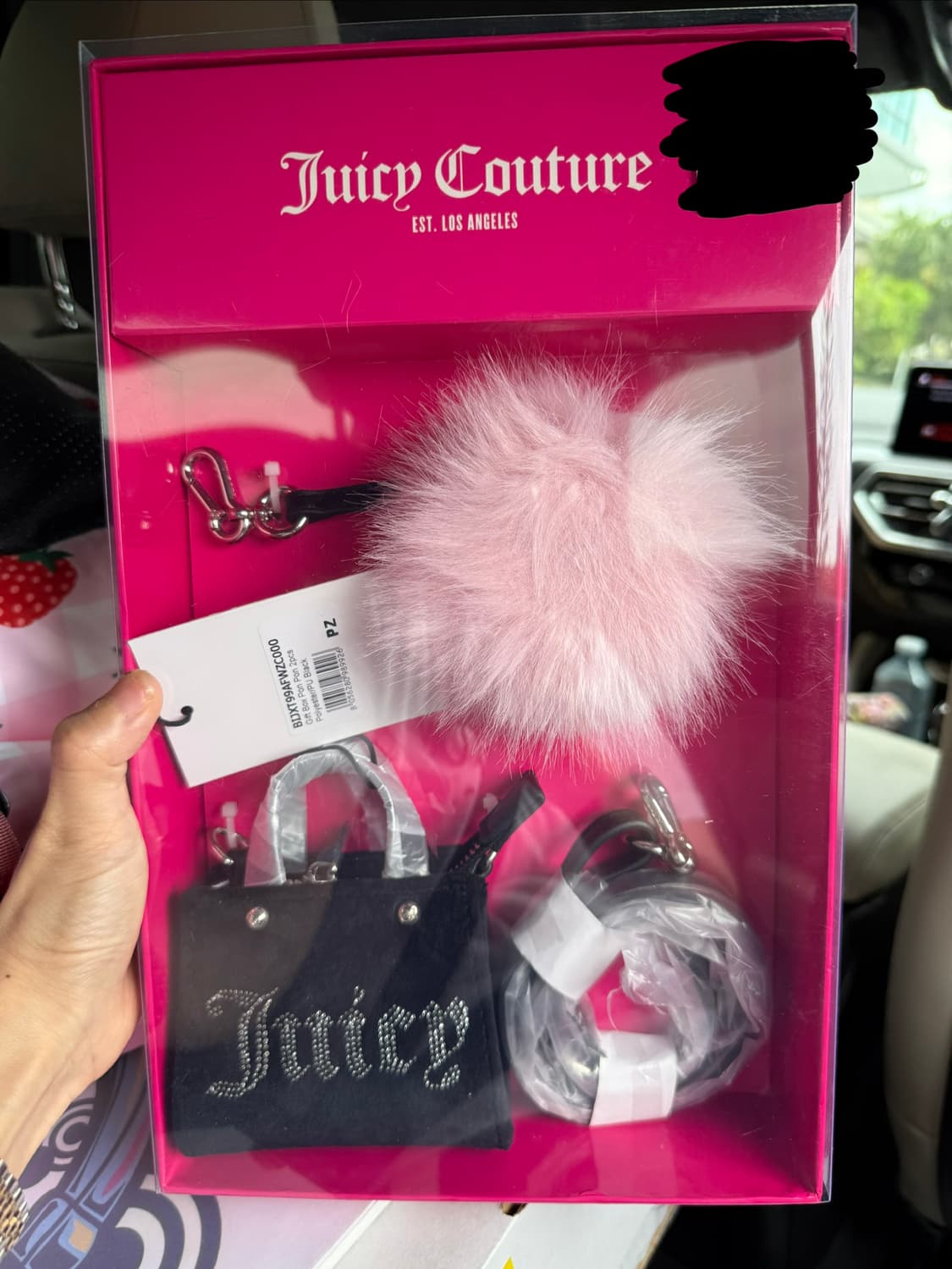 [수능기념할인] 쥬시꾸뛰르 미니챰백 핑크 퍼 상품이미지2