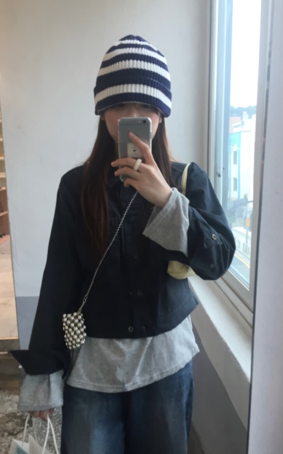 하우유 카라 코튼 자켓 네이비 상품이미지6